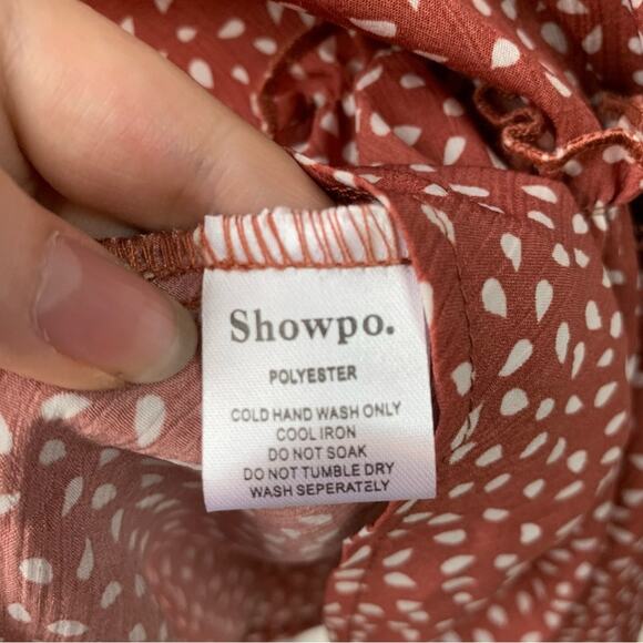 Showpo Raleigh Polka Dot Sweetheart Dusty Rose Mini Dress, Size 2 - Picture 6 of 8